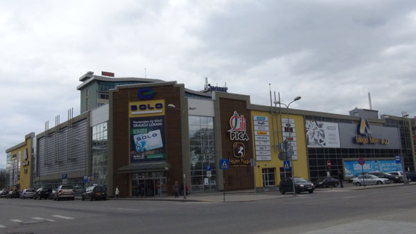 A mall in downtown Daugavpils
