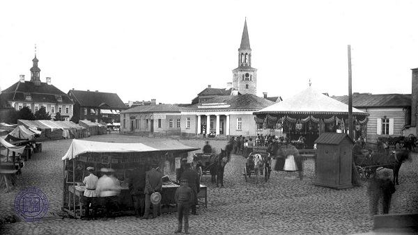 Jelgava market in 1892 as the city's expansion progressed