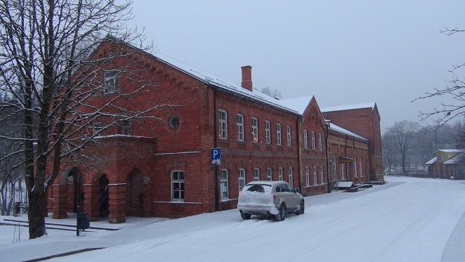 Līgatne paper mill worker's village municipal building'