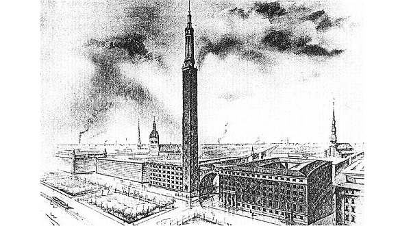 Riga city hall project, 1939
