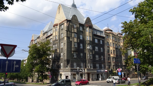 A national romantic art nouveau building, adorned by ethnic patterns and a tall gabled roof