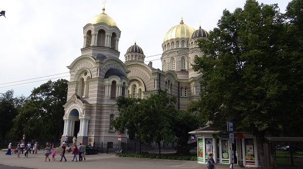 Neo-Byzanthine Russian Orthodox Nativity Cathedral in Riga