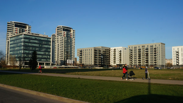 New residential buildings around Riga Arena