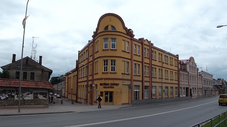 Buildings at Bauska main square near Riga-Vilnius road