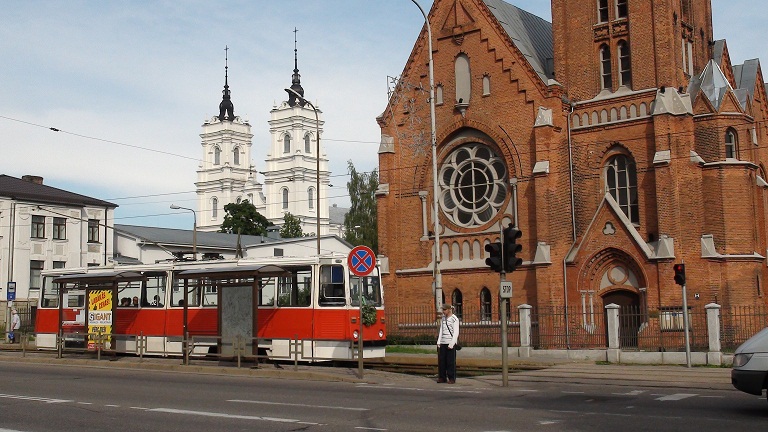 Lutheran and Catholic churches at the religious center of Daugavpils