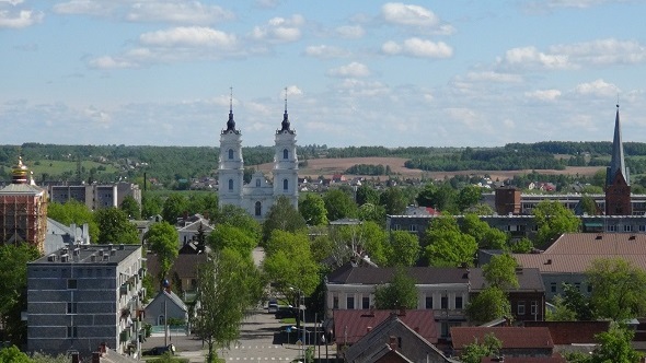 Skyline of Daugavpils in summer