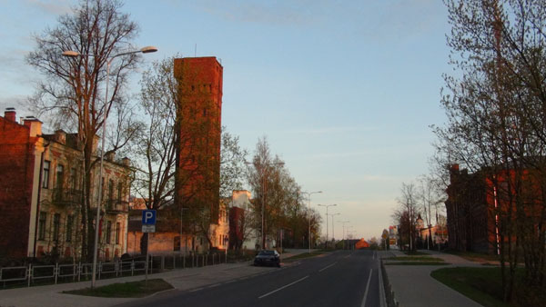 Varšavas street with lead shot tower