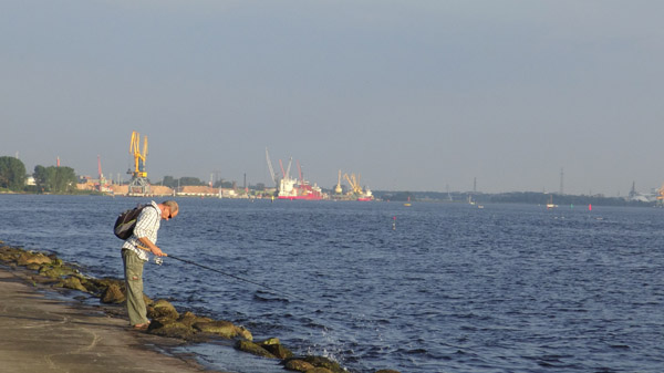 Fishing in coastal Riga
