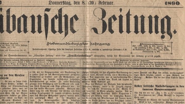 Local German newspaper of 1890