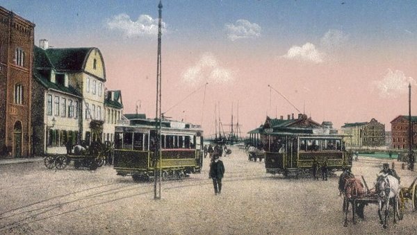 Electric trams in 1910 Liepāja. 