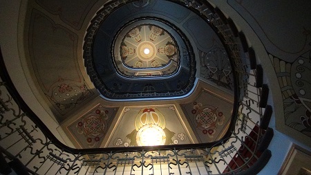 Art nouveau staircase interior leading to Riga art nouveau museum