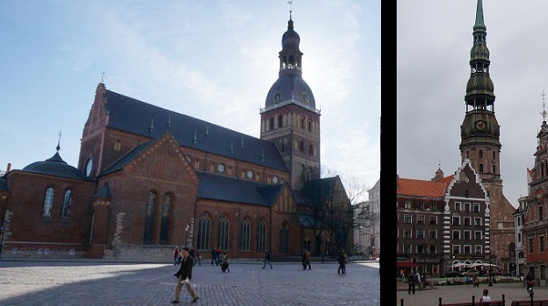 Baroque spires of older Riga churches