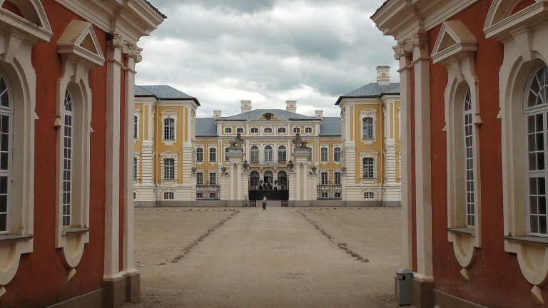Baroque Grand entrance to Rundale Palace